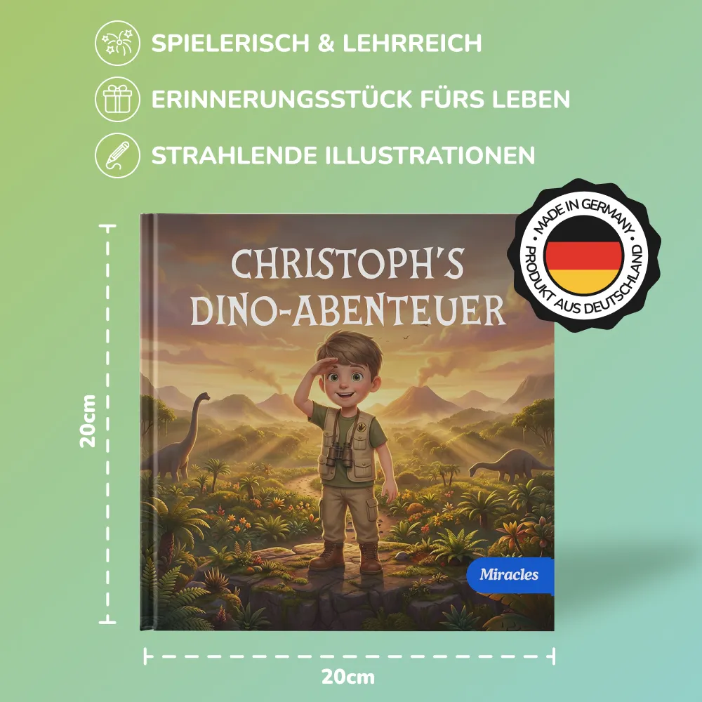 Hochwertiges Dino-Abenteuer Buch, Made in Germany