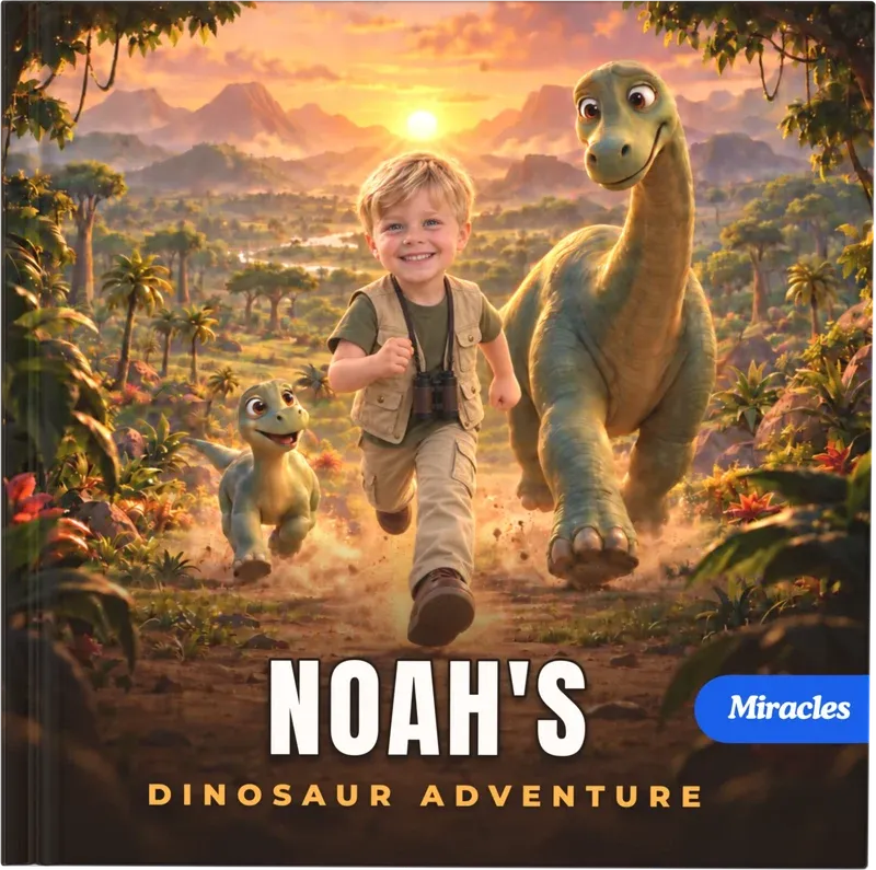 The cover of “Noah's Dinosaur Adventure” by Miracles