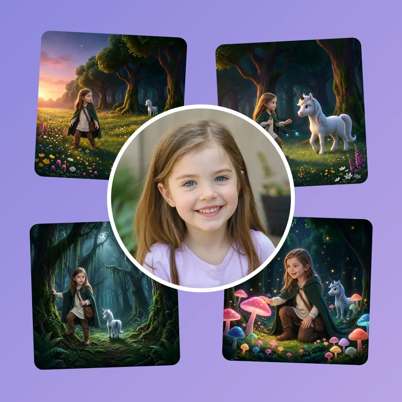 One photo of Olivia becomes the heroine in every scene of “Olivia and the Unicorn”